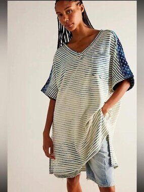 Free People We The Free True Blue Tee Med